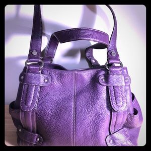 Tignanello purple leather handbag, gently used